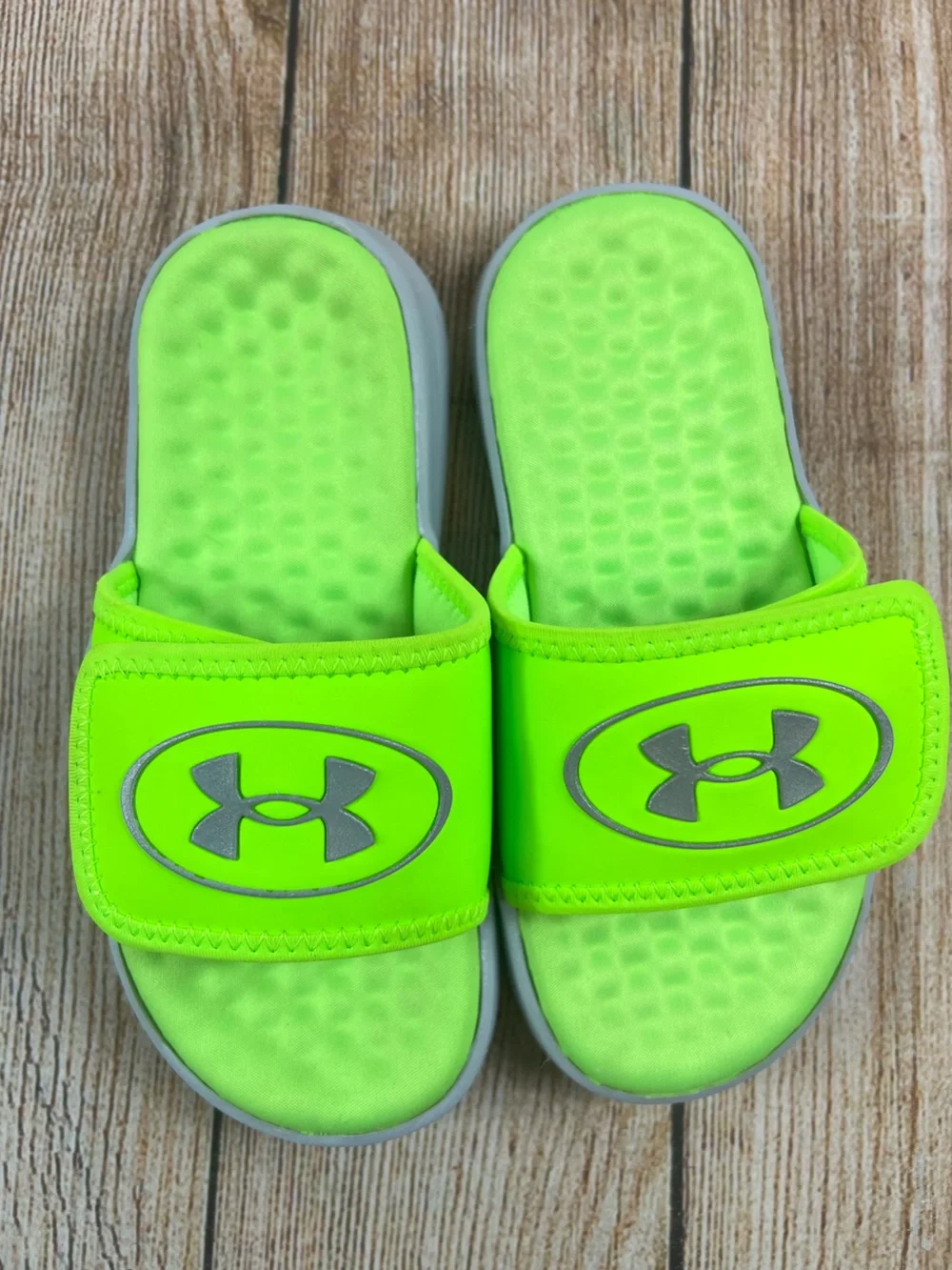 Under Armour Kids Boys Ignite Pro 8 Slides Sandals Neon Green Size 1Y